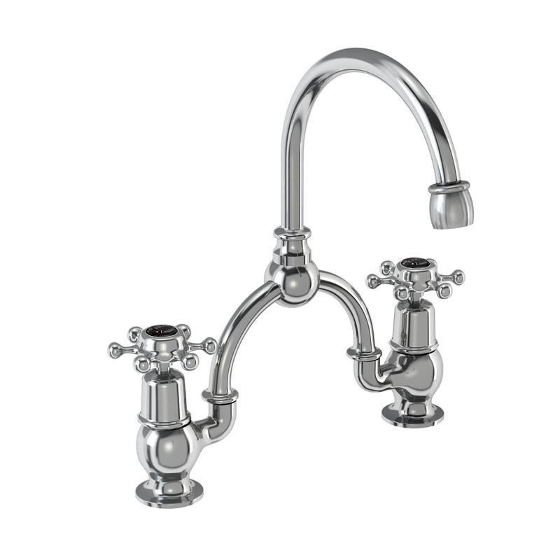 2 tap hole arch mixer with curved spout (230mm centres)